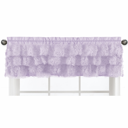 Rose Lavender Collection Tiered Window Valance