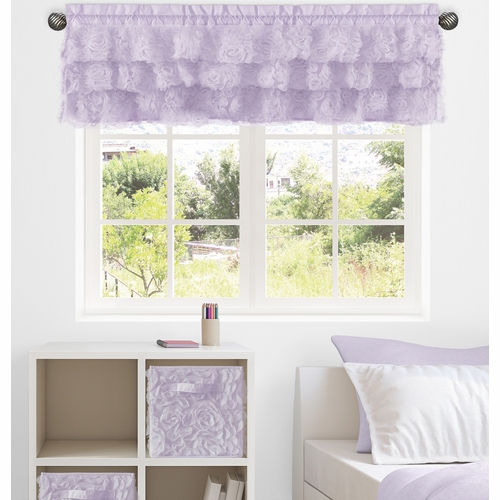 Rose Lavender Collection Tiered Window Valance - alt image 1