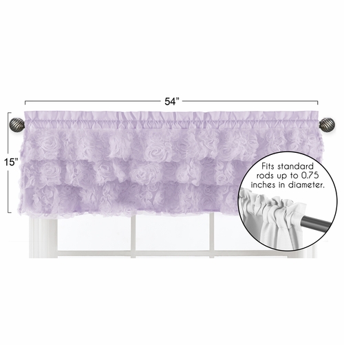 Rose Lavender Collection Tiered Window Valance - alt image 4