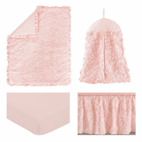 Rose Pink Collection 4 Piece Crib Bedding - alt image 1