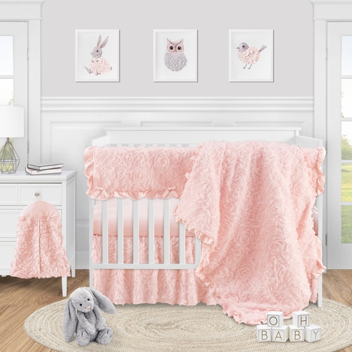 Rose Pink Collection 5 Piece Crib Bedding