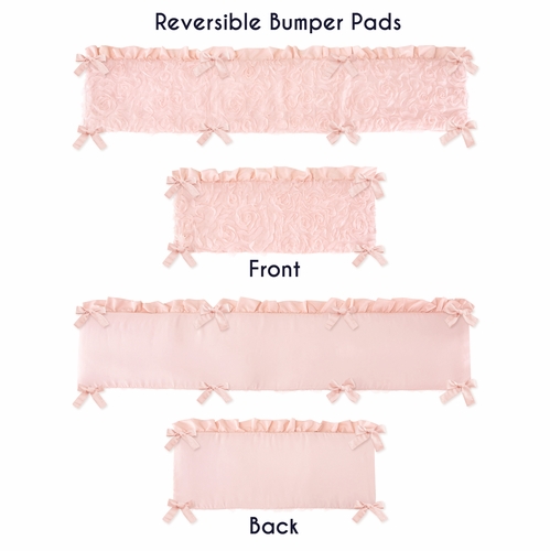 Rose Pink Collection Crib Bumper Pad - alt image 3