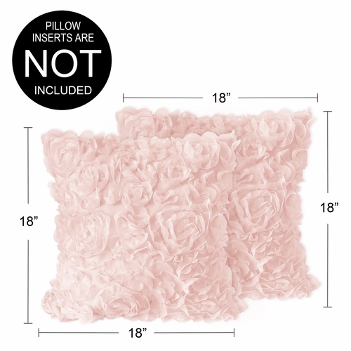 Rose Pink Collection Decorative Accent Throw Pillow Covers - Set of 2 - alt image 3