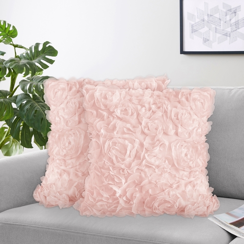 Rose Pink Collection Decorative Accent Throw Pillow Covers - Set of 2 - alt image 1