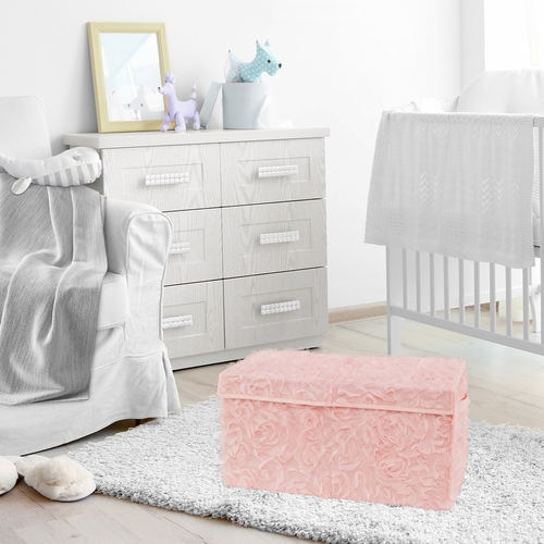Rose Pink Collection Fabric Toy Bin Storage - alt image 1