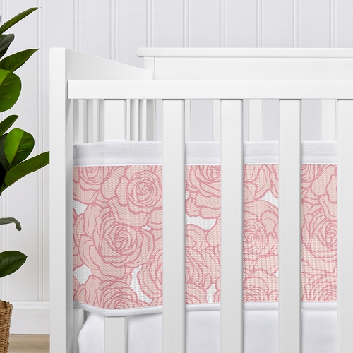 Rose Pink Collection Sweet Jojo Designs + BreathableBaby Breathable Mesh Crib Liner - alt image 3