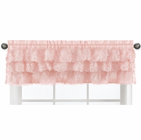 Rose Pink Collection Tiered Window Valance