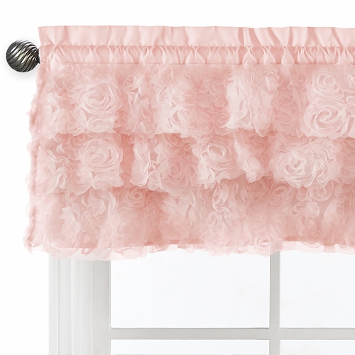 Rose Pink Collection Tiered Window Valance - alt image 3