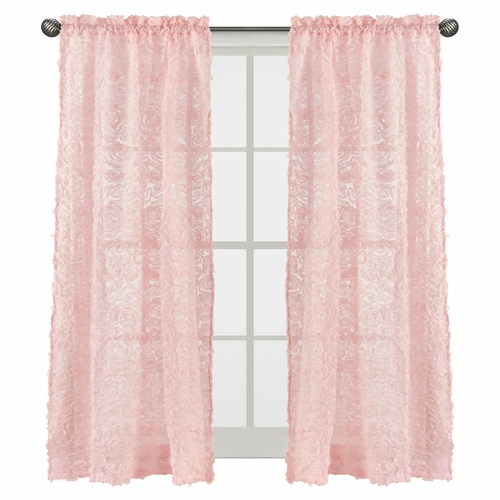 Rose Pink Collection Window Panels - Set of 2