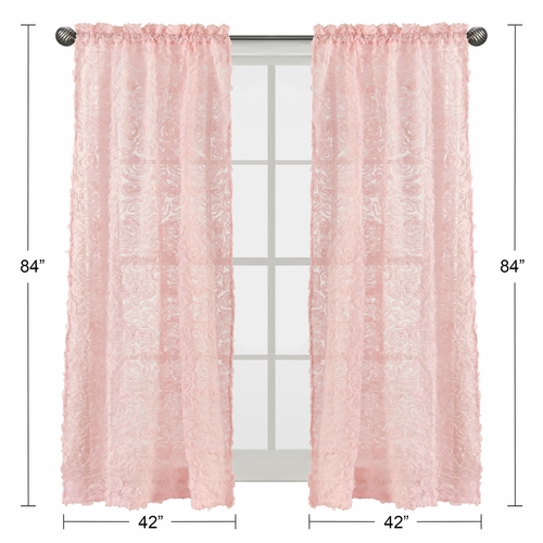 Rose Pink Collection Window Panels - Set of 2 - alt image 4