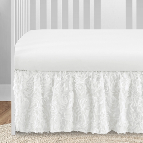 Rose White Collection 4 Piece Crib Bedding - alt image 3