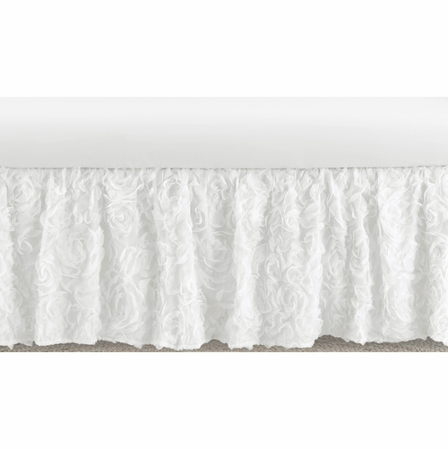 Rose White Collection Crib Bed Skirt