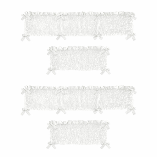 Rose White Collection Crib Bumper Pad - alt image 1