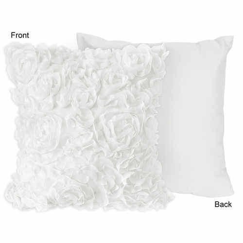 Rose White Collection Decorative Accent Throw Pillow Covers - Set of 2 - alt image 4