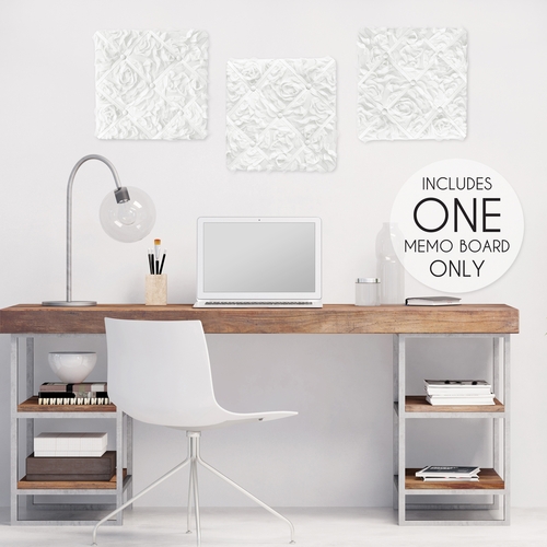 Rose White Collection Fabric Memo Board - alt image 1