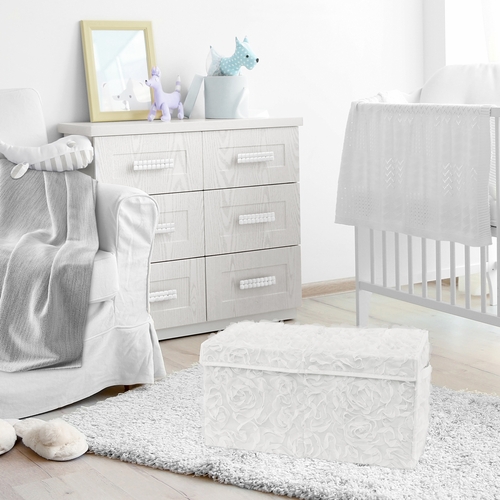 Rose White Collection Fabric Toy Bin Storage - alt image 1