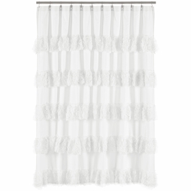 Rose White Collection Shower Curtain
