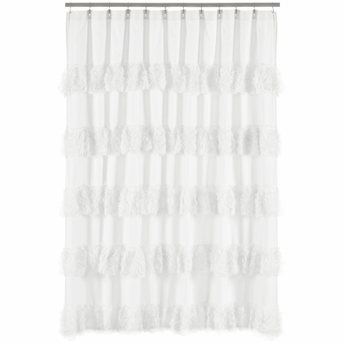 Rose White Collection Shower Curtain
