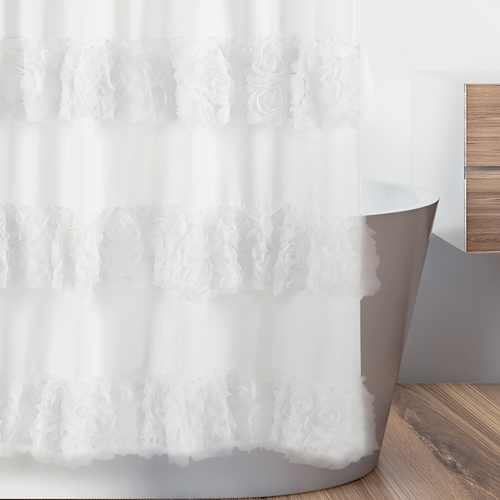Rose White Collection Shower Curtain - alt image 2
