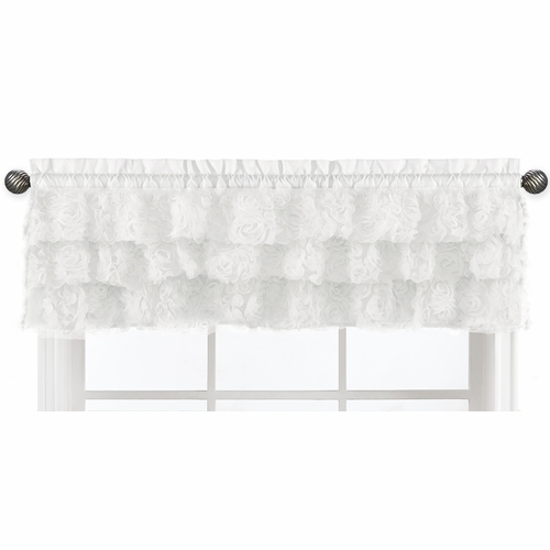 Rose White Collection Tiered Window Valance