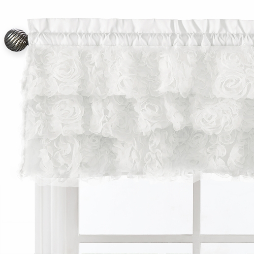 Rose White Collection Tiered Window Valance - alt image 3