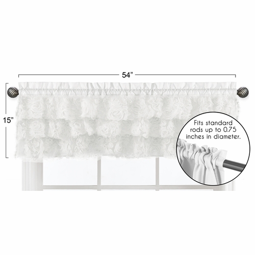 Rose White Collection Tiered Window Valance - alt image 4