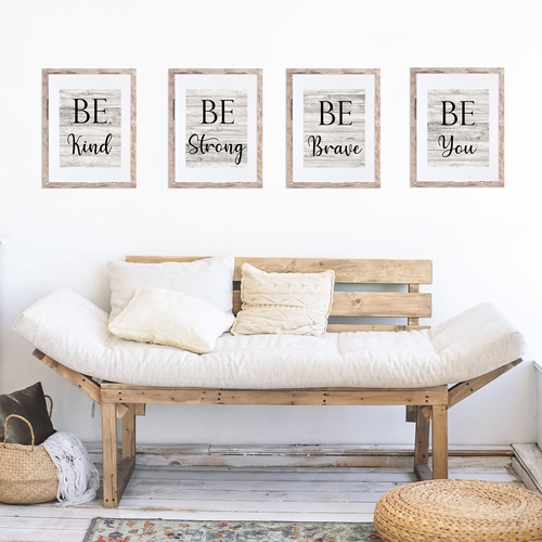 Rustic Inspirational Sayings Collection Wall Art Prints - Set of 4 - alt image 1
