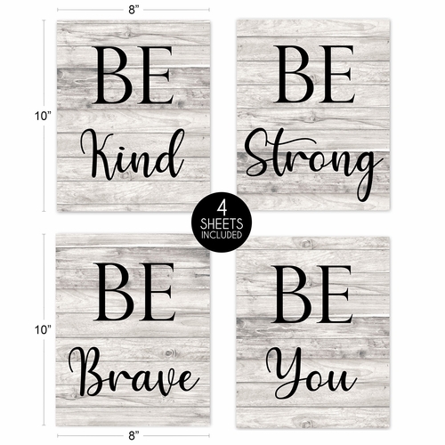 Rustic Inspirational Sayings Collection Wall Art Prints - Set of 4 - alt image 3