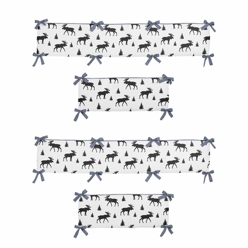 Rustic Patch Blue and Tan Collection Crib Bumper Pad