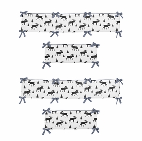 Rustic Patch Blue and Tan Collection Crib Bumper Pad