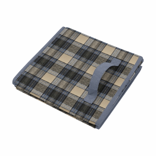 Rustic Patch Blue And Tan Collection Fabric Toy Bin Storage - alt image 3