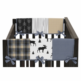 Rustic Patch Blue and Tan Collection Side Rail Guard Covers - Set of 2