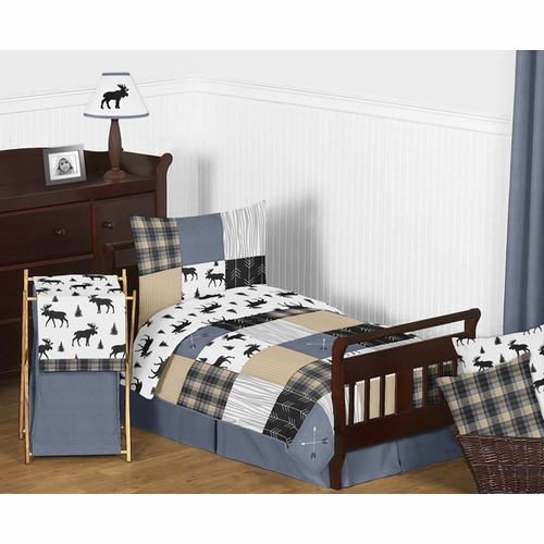 Rustic Patch Blue and Tan Collection Toddler Bedding