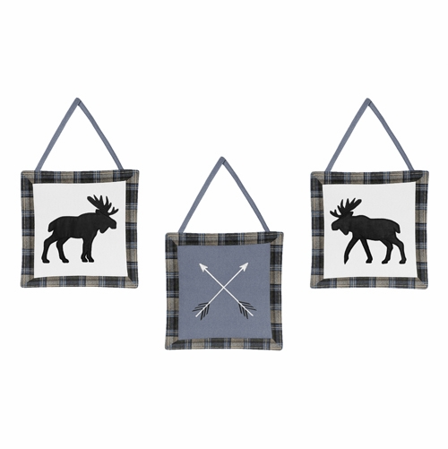 Rustic Patch Blue and Tan Collection Wall Hangings