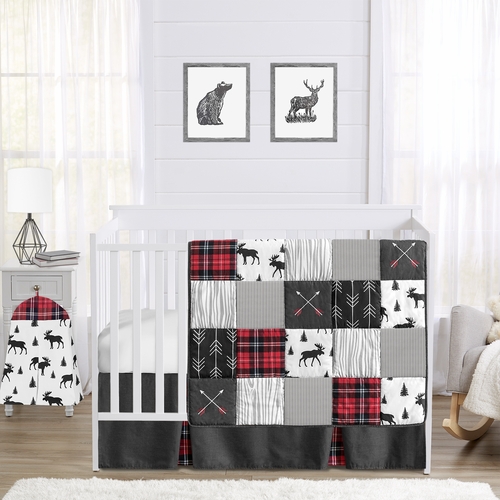 Rustic Patch Collection 4 Piece Bumperless Crib Bedding