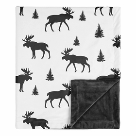 Rustic Patch Collection Baby Blanket - Moose Print