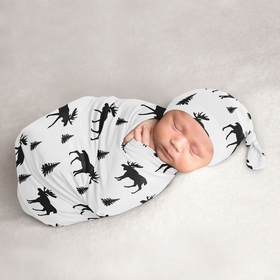 Rustic Patch Collection Baby Cocoon and Beanie Hat - 2 Piece Set