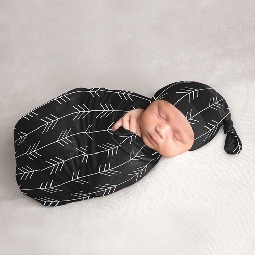 Rustic Patch Collection Baby Cocoon and Beanie Hat - 2 Piece Set - Arrow Print
