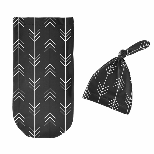 Rustic Patch Collection Baby Cocoon and Beanie Hat - 2 Piece Set - Arrow Print - alt image 1