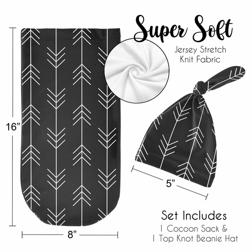 Rustic Patch Collection Baby Cocoon and Beanie Hat - 2 Piece Set - Arrow Print - alt image 4