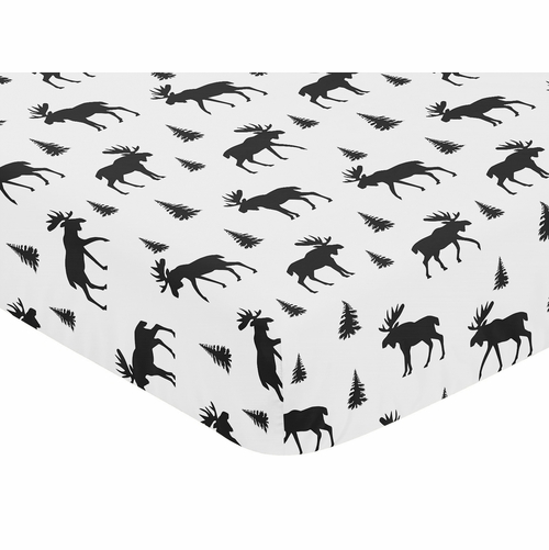 Rustic Patch Collection Crib Sheet - Moose Print - alt image 2