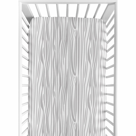 Rustic Patch Collection Crib Sheet - Wood Grain Print