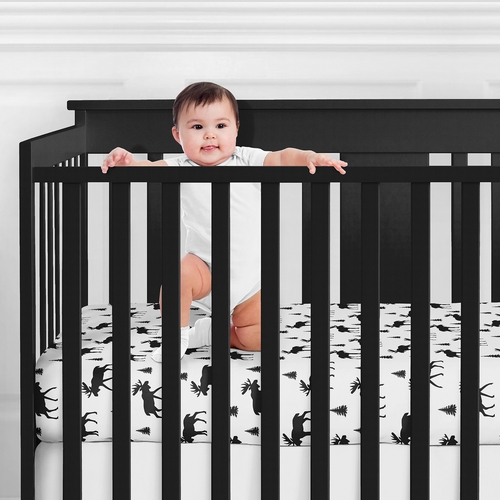 Rustic Patch Collection Jersey Knit Crib Sheet - alt image 1