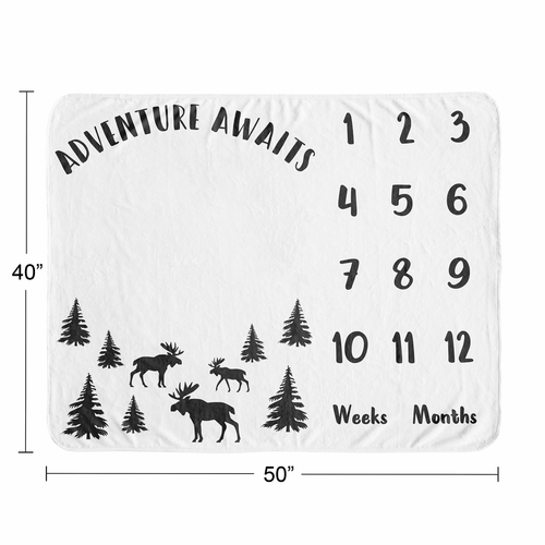 Rustic Patch Collection Monthly Milestone Baby Blanket - alt image 3