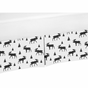 Rustic Patch Collection Moose Print Crib Bed Skirt