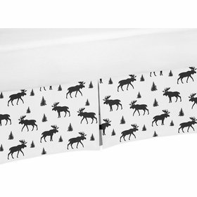Rustic Patch Collection Moose Print Crib Bed Skirt