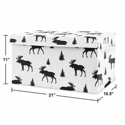 Rustic Patch Collection Moose Print Fabric Toy Bin Storage - alt image 1