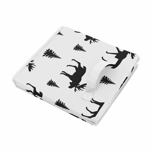 Rustic Patch Collection Moose Print Fabric Toy Bin Storage - alt image 2
