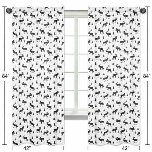 Rustic Patch Collection Moose Print Window Panels - Set of 2 - alt image 4