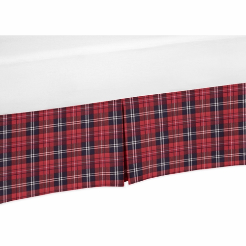 Rustic Patch Collection Plaid Crib Bed Skirt
